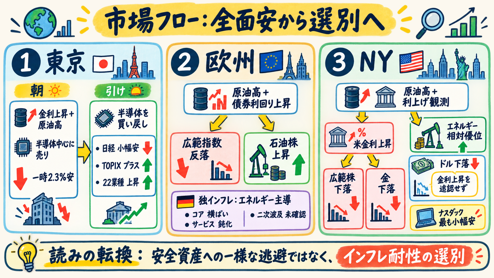 一日の市場フロー