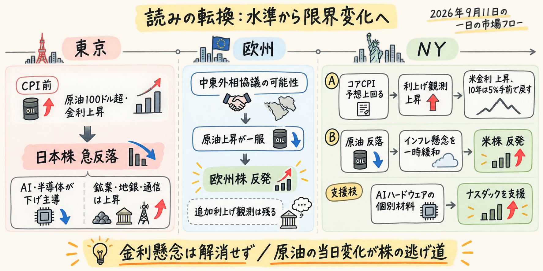 一日の市場フロー